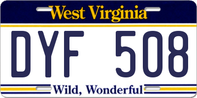 WV license plate DYF508
