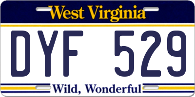 WV license plate DYF529