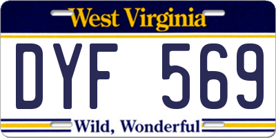 WV license plate DYF569