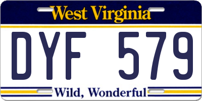 WV license plate DYF579
