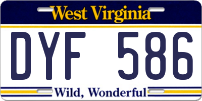 WV license plate DYF586
