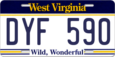 WV license plate DYF590