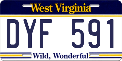 WV license plate DYF591