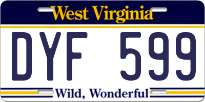 WV license plate DYF599