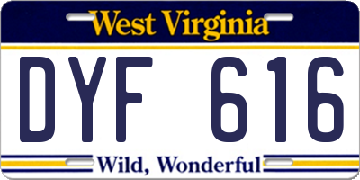 WV license plate DYF616