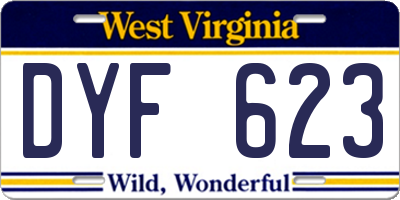 WV license plate DYF623