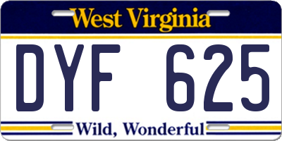 WV license plate DYF625