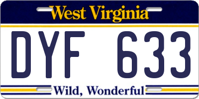WV license plate DYF633
