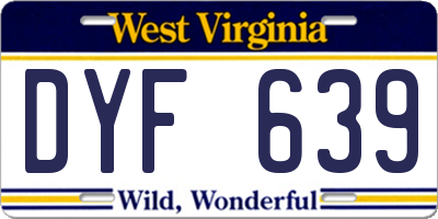 WV license plate DYF639