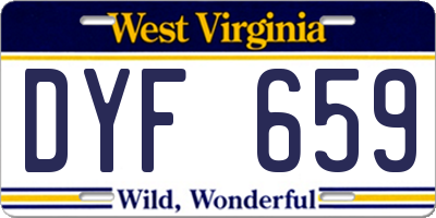 WV license plate DYF659