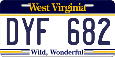 WV license plate DYF682