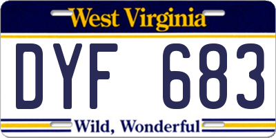 WV license plate DYF683