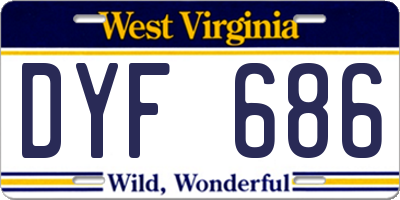 WV license plate DYF686
