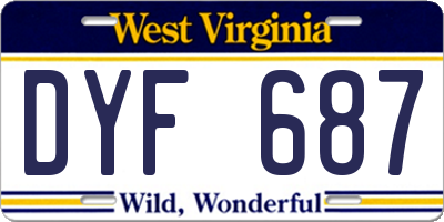 WV license plate DYF687