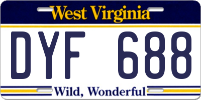 WV license plate DYF688