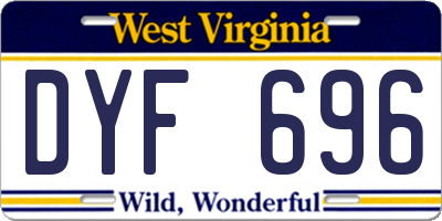 WV license plate DYF696