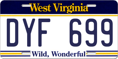 WV license plate DYF699