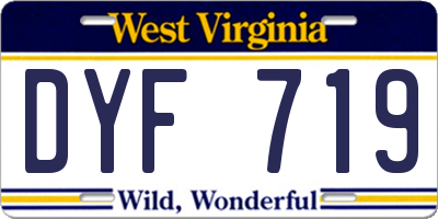 WV license plate DYF719