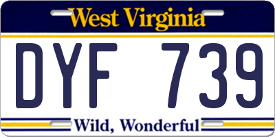 WV license plate DYF739