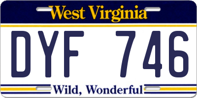 WV license plate DYF746