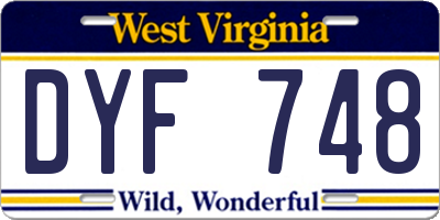 WV license plate DYF748