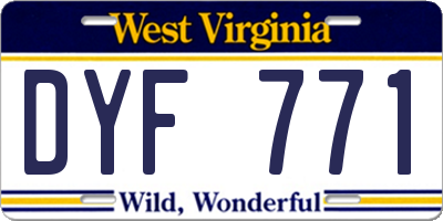WV license plate DYF771