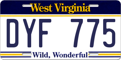WV license plate DYF775