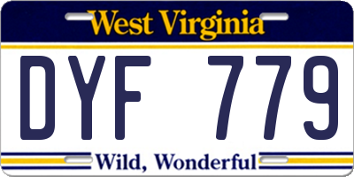 WV license plate DYF779