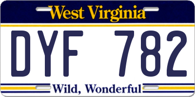WV license plate DYF782