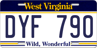 WV license plate DYF790