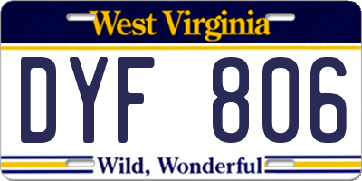 WV license plate DYF806