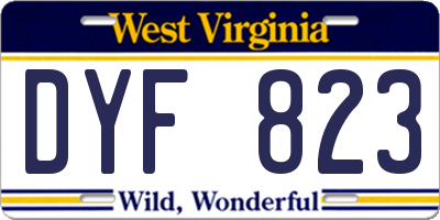 WV license plate DYF823