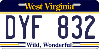 WV license plate DYF832