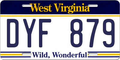WV license plate DYF879