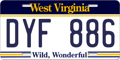 WV license plate DYF886