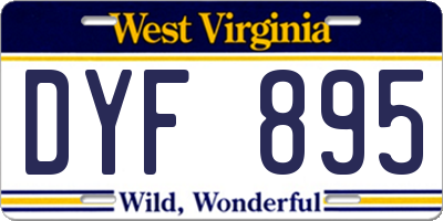 WV license plate DYF895