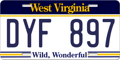 WV license plate DYF897