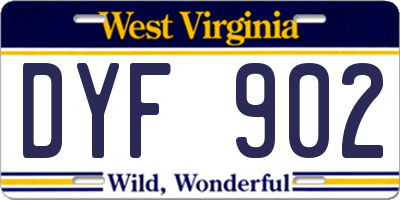 WV license plate DYF902
