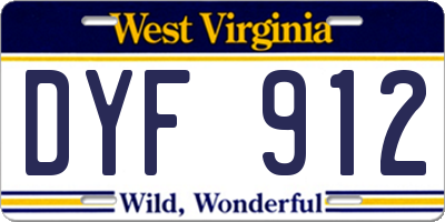 WV license plate DYF912