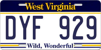 WV license plate DYF929