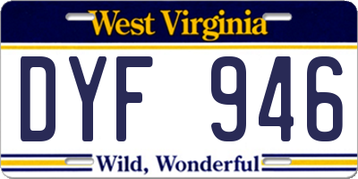 WV license plate DYF946