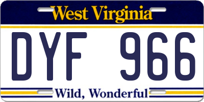 WV license plate DYF966