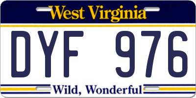 WV license plate DYF976