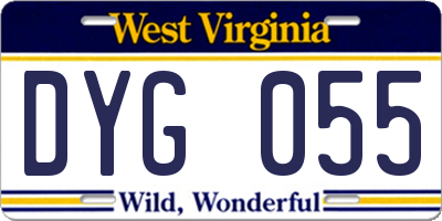 WV license plate DYG055