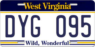 WV license plate DYG095