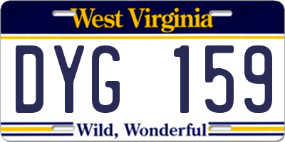 WV license plate DYG159