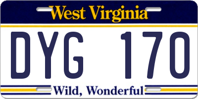 WV license plate DYG170