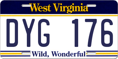 WV license plate DYG176