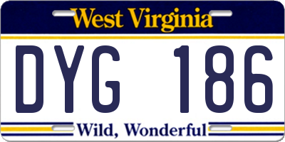 WV license plate DYG186