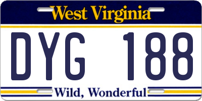 WV license plate DYG188